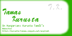 tamas kurusta business card